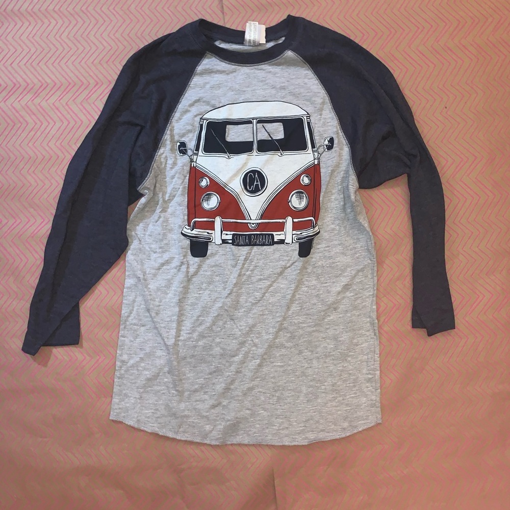 Hippie van (vw bus) baseball tee
